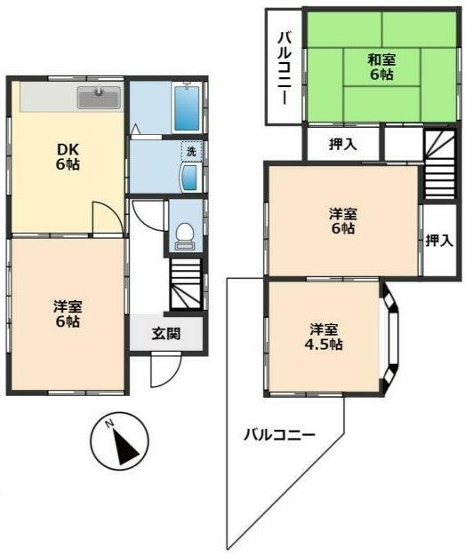 佐野町5丁目貸家 間取り図