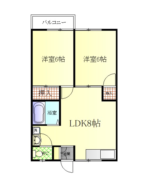 コーポBS 202号室 間取り