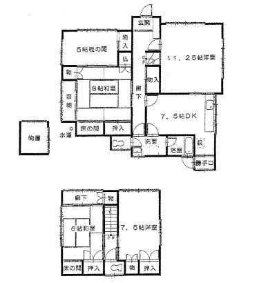 不入斗町四丁目貸家 間取り図