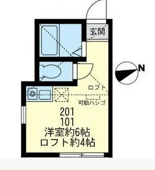 ユナイト逸見エキュールポアロ 201号室 間取り