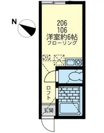 ユナイト・横須賀中央・グラナダの杜 206号室 間取り