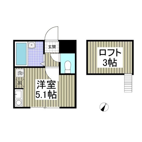 WITH PLACE CASSA-S  105号室 間取り