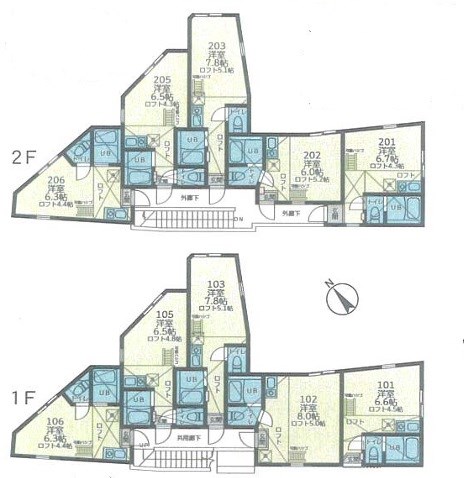 ユナイト・田浦・ブレストン 106号室 間取り
