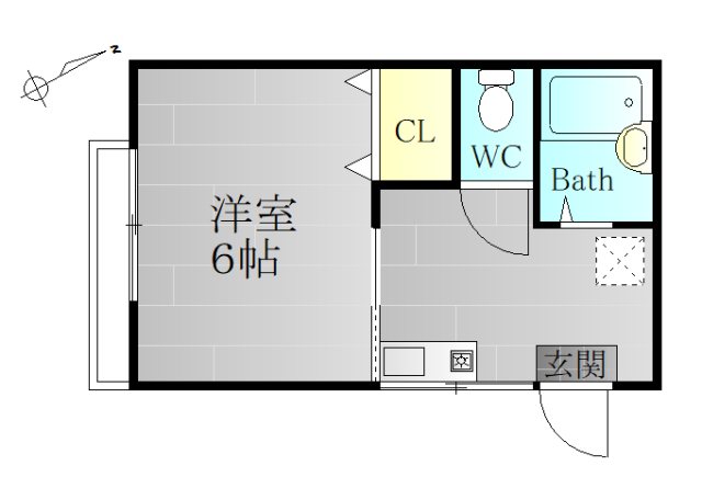 ファミーユ三春Ｂ棟 102号室 間取り