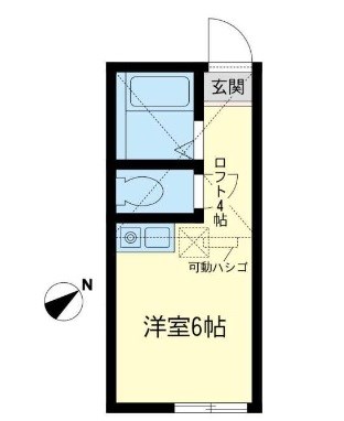 ユナイト衣笠バーナードショー 107号室 間取り