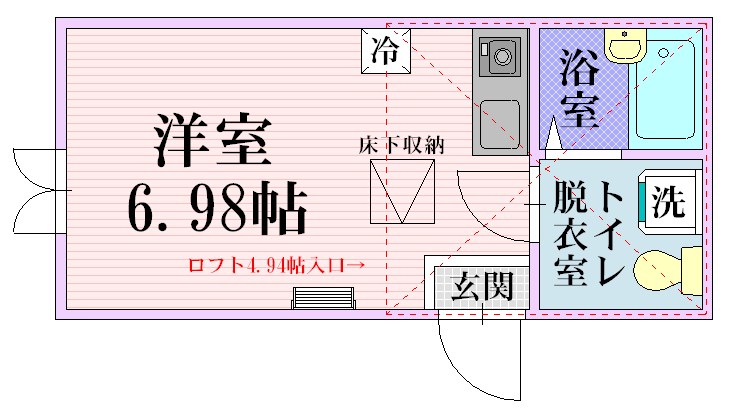 プリマ六番館 101号室 間取り