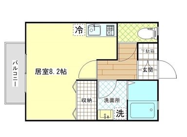 ロゼオルテンシア 103号室 間取り