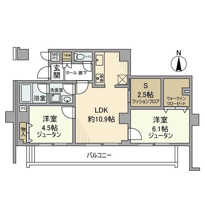 サニーハイツ横須賀桜が丘 404号室 間取り