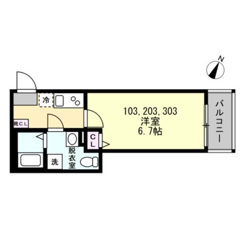 ベイルーム県立大学WEST 間取り図