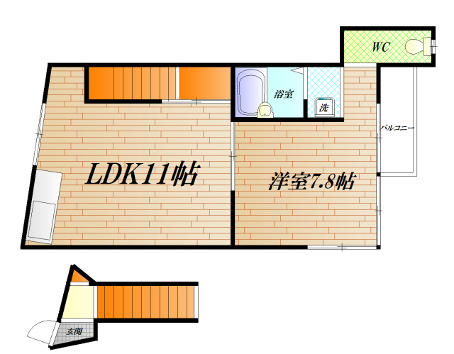 上町3丁目アパート 間取り図