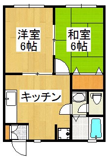 グリーンパーク北久里 202号室 間取り