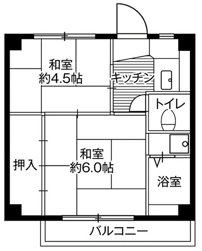 ビレッジハウス不入斗4号棟 間取り図