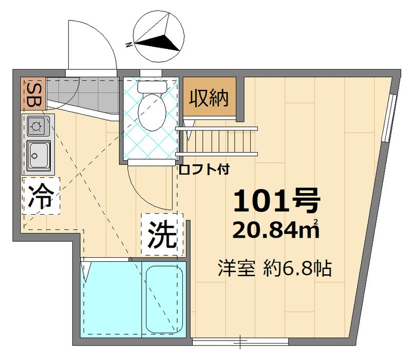 グランブルー大津 101号室 間取り