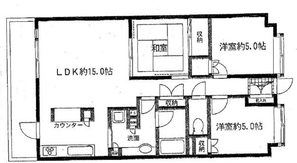 ビックヴァン・クオス久里浜 1303号室 間取り