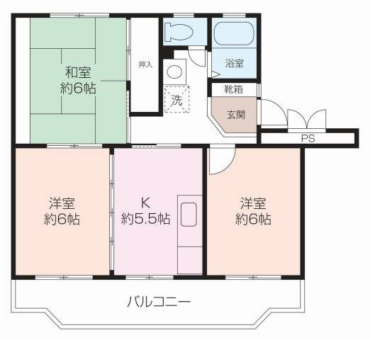 マモール北久里浜Ｂ棟 401号室 間取り