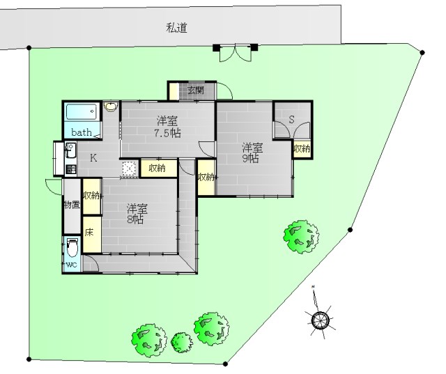 田戸台60平家 間取り図