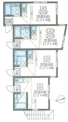 ユナイト田浦アステリオン(右) 間取り図