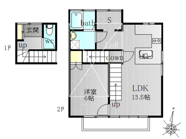 kinugasa terrace  2号室 間取り