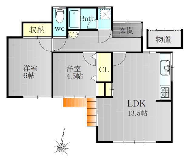 kinugasa terrace  3号室 間取り