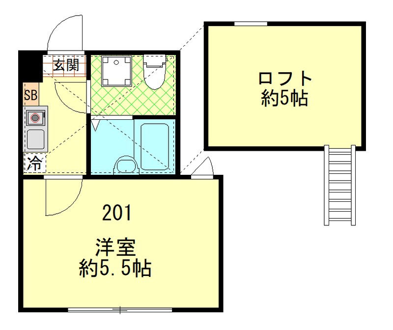 ラ・カーサ・ギブリ 201号室 間取り