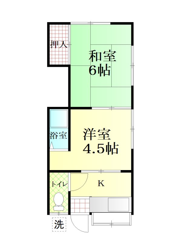 サカイハイツ 203号室 間取り