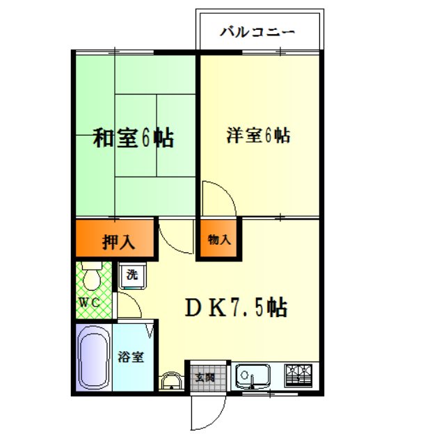 グランデュール根岸 101号室 間取り