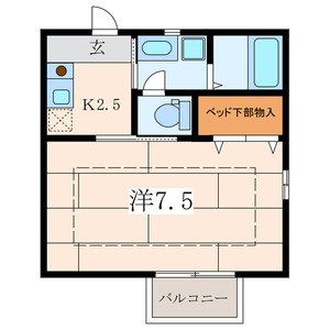 アメニティースマイル 101号室 間取り