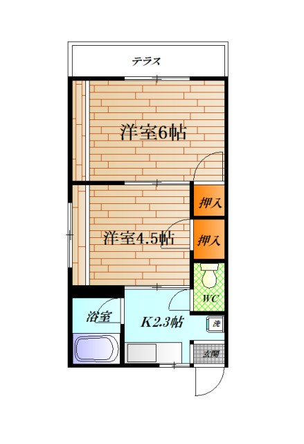 コーポ峰 201号室 間取り