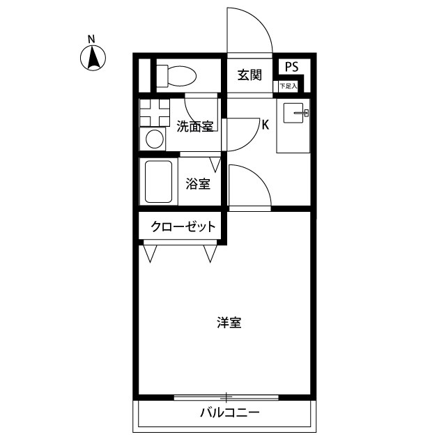 アムール グリーンヒルⅠ 202号室 間取り