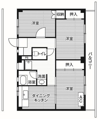 ビレッジハウス公郷2号棟 0101号室 間取り