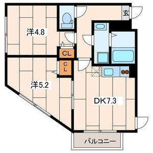Les Ailes Ⅴ(ﾚ･ｾﾞｰﾙ5) 304号室 間取り