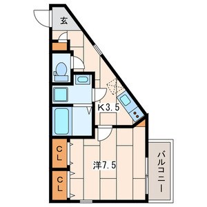 Les Ailes Ⅶ (ﾚ･ｾﾞｰﾙ7)  305号室 間取り