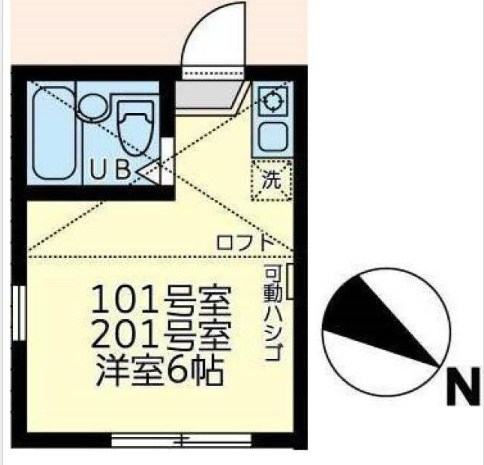 ユナイト上町ヘルマンミュラー 201号室 間取り