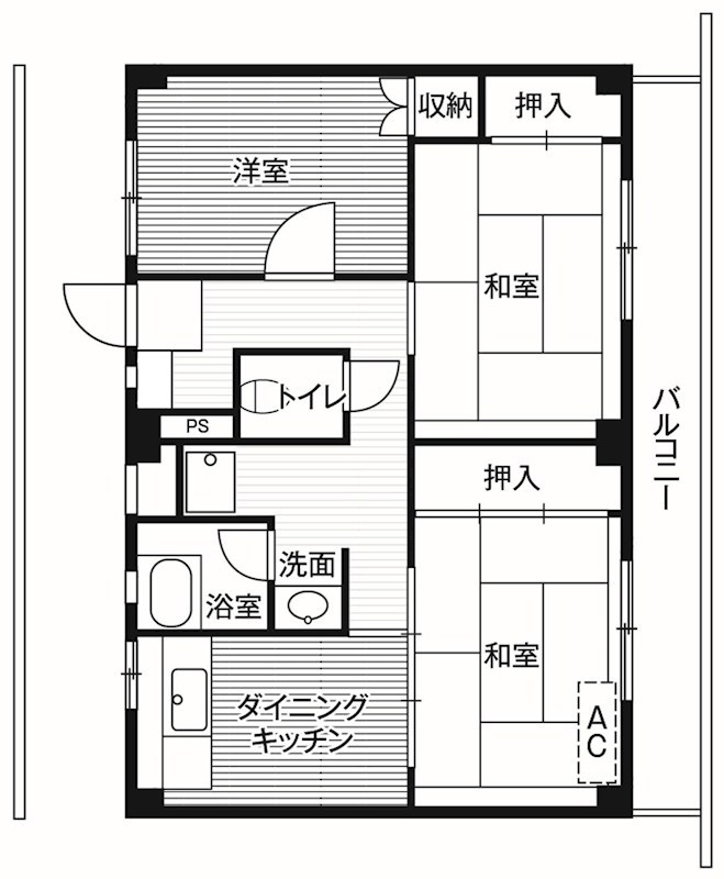 ビレッジハウス不入斗6号棟  0303号室 間取り
