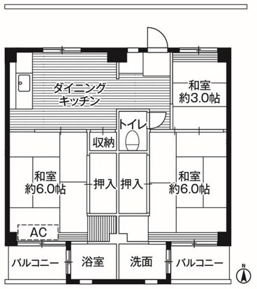 ビレッジハウス浦賀8号棟 0105号室 間取り