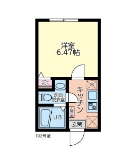 セテル新大津 102号室 間取り