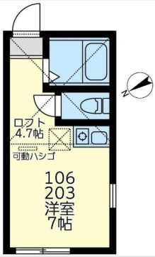 ユナイト富士見アントワーヌ 106号室 間取り