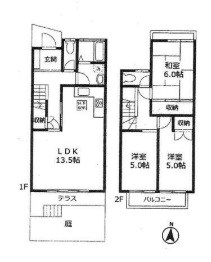 小矢部テラスハウス  102号室 間取り