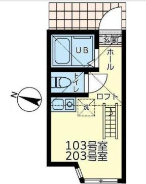 ユナイト安針・ポルトスの杜 203号室 間取り
