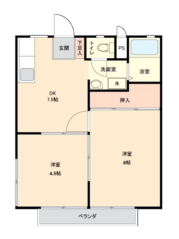 グリーンヒル 203号室 間取り