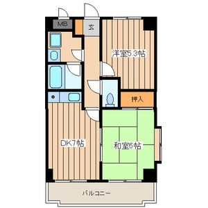 リビック根岸 201号室 間取り