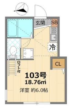 グランブルー大津 103号室 間取り