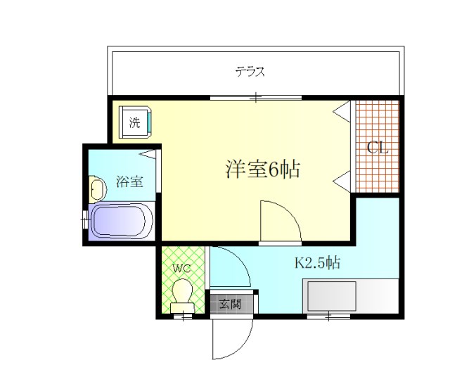緑ヶ丘アパート 102号室 間取り