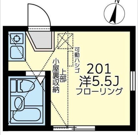 ユナイト上町ウィラッコディー 201号室 間取り
