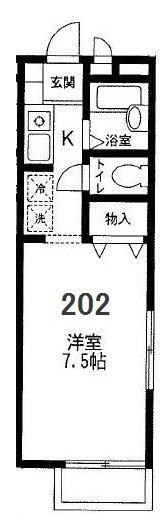 ヒルコート 202号室 間取り