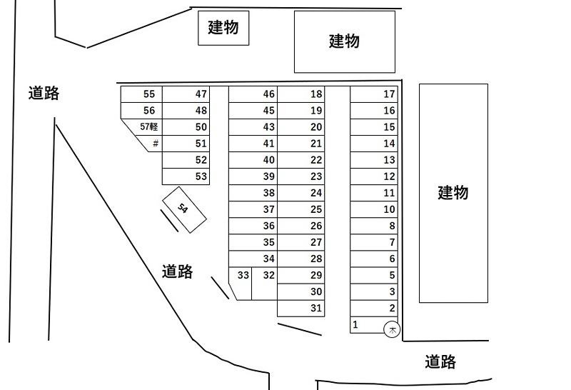 徳田丸山3-60駐車場 間取り