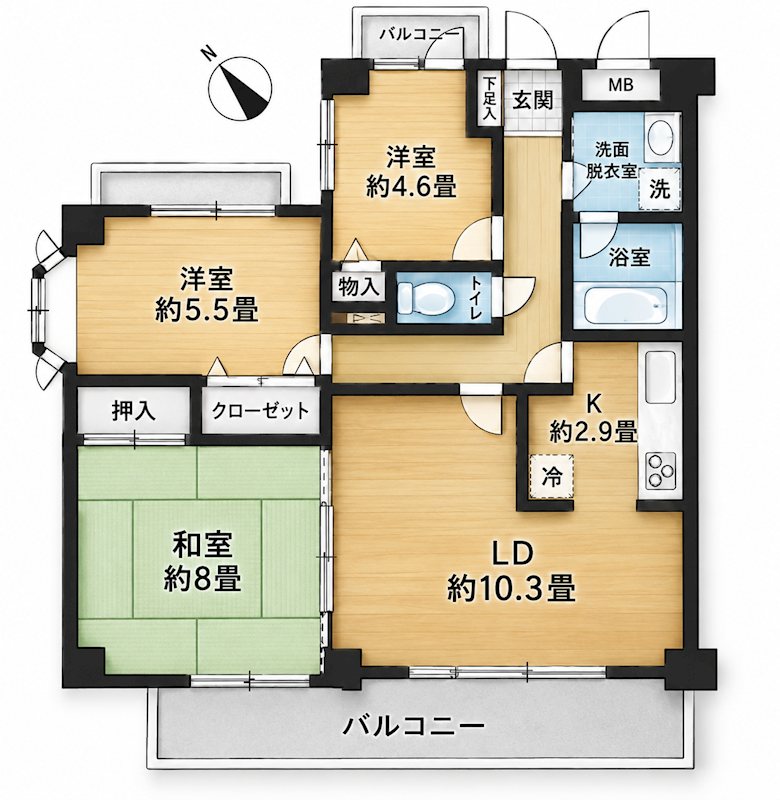 スカイヒルズ丸山B棟 間取り