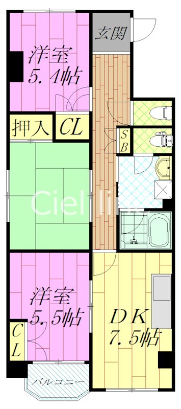サンフレアサクマ１５ 間取り