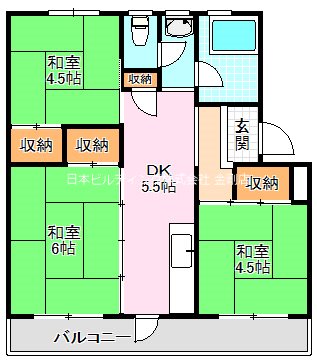 ＵＲ金剛団地　333号棟 間取り図