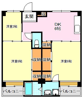 ビレッジハウス伏屋10号棟 間取り図